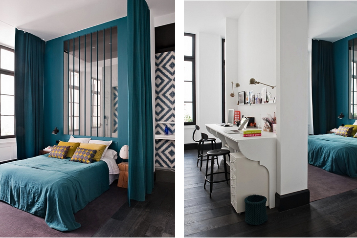 chambre deco bleu