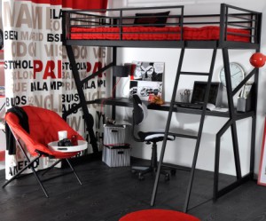 deco chambre ado avec lit mezzanine