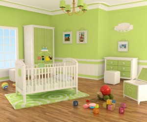 deco chambre bebe vert anis