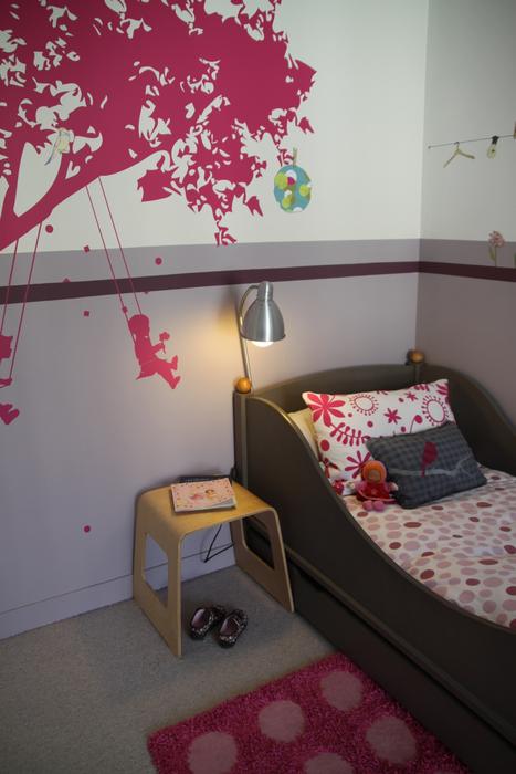 deco chambre fille rose et gris