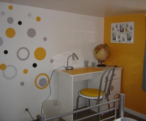 deco chambre orange et gris