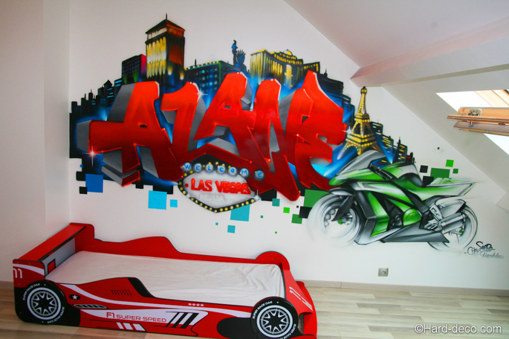 decoration chambre ado graffiti