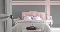 decoration chambre adulte rose et gris