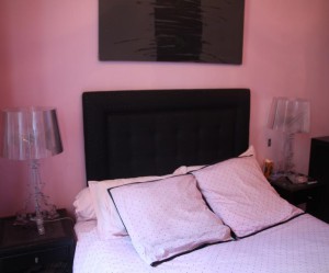 decoration chambre adulte rose et gris