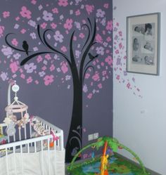 decoration chambre fille mauve