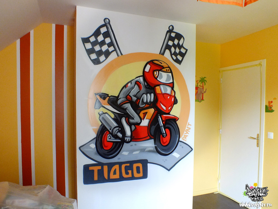 decoration chambre garcon moto
