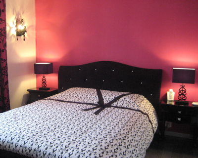 decoration chambre noir et rose