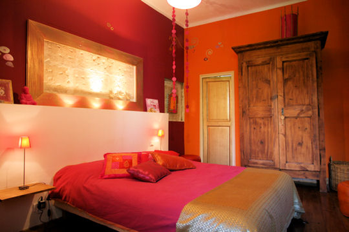 decoration chambre orange marron