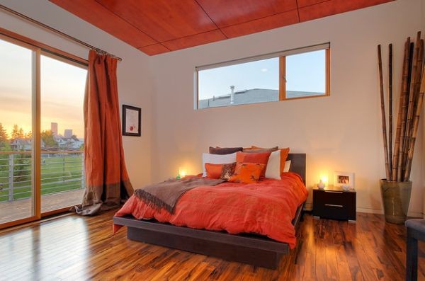 decoration chambre orange marron