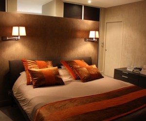 decoration chambre orange marron