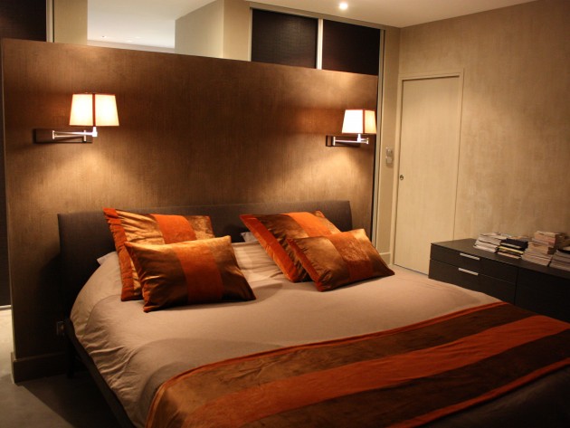 decoration chambre orange marron