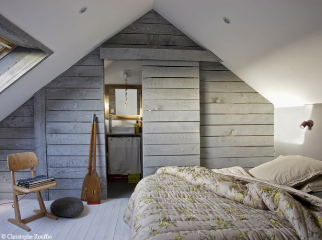 chambre deco bois
