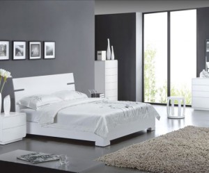 chambre deco gris et blanc