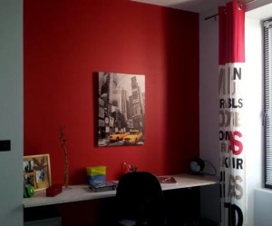 deco chambre ado rouge et noir