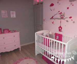 deco chambre bebe gris et rose