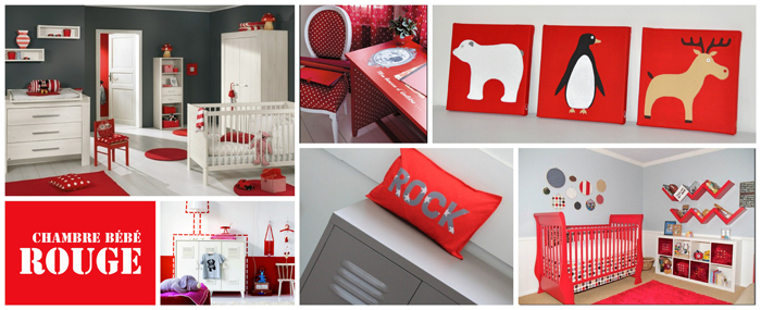 deco chambre bebe rouge et blanc