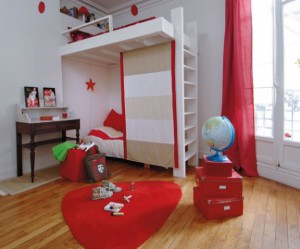 deco chambre bebe rouge et blanc