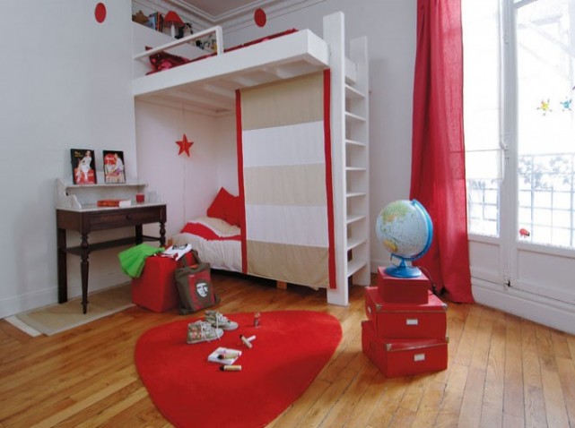 deco chambre bebe rouge et blanc