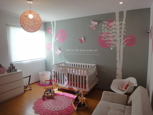 deco chambre fille gris parme