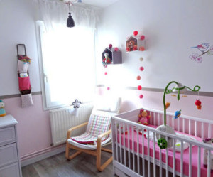 deco chambre fille rose et taupe
