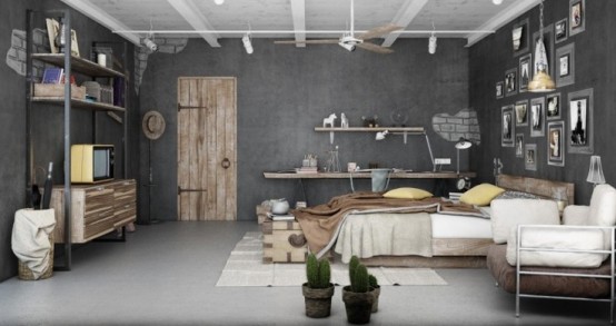 deco chambre style industriel