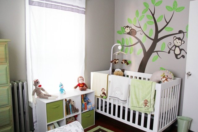 decoration chambre de bebe singe