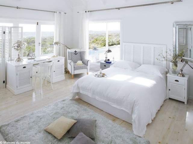 decoration chambre en blanc