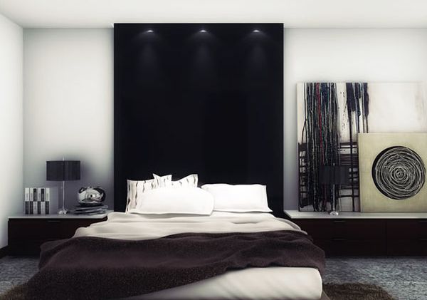 decoration chambre en noir et blanc