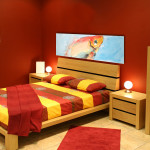 decoration chambre orange jaune