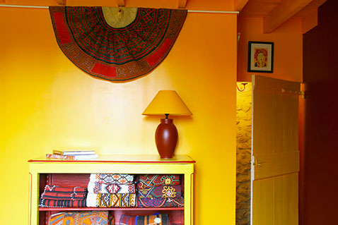 decoration chambre orange jaune