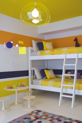 decoration chambre orange jaune