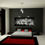 decoration chambre rouge et noir