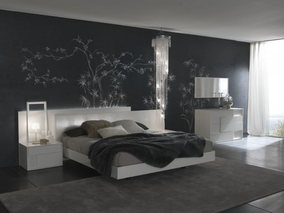 decoration de chambre a coucher avec papier peint