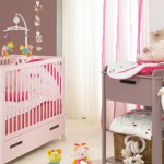 deco chambre bebe fille taupe et rose
