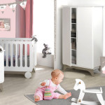 deco chambre bebe fille taupe et rose