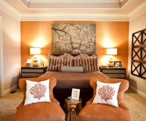 deco chambre orange et noir