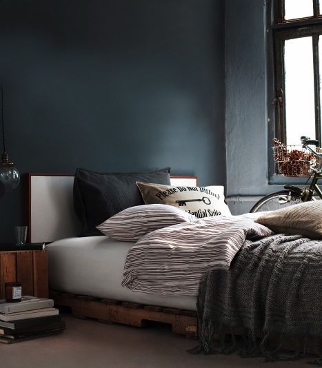 decoration chambre gris bleu