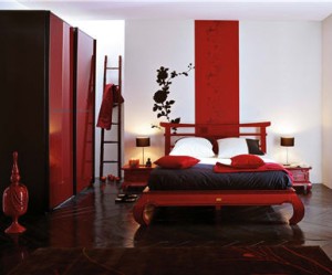 decoration de chambre en rouge