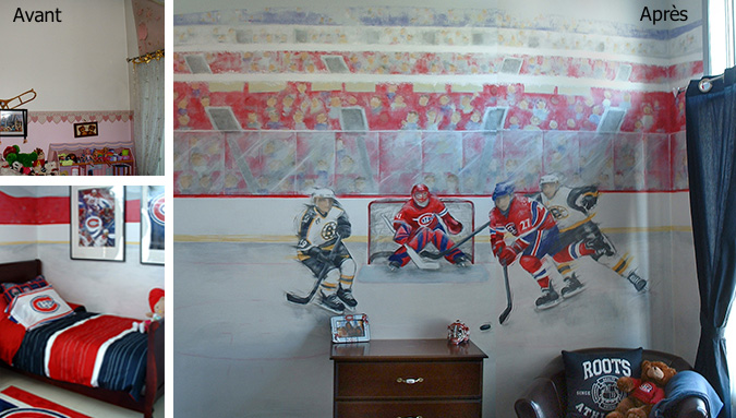 decoration de chambre+hockey canadien