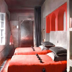 decoration de chambre rouge et gris