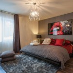 decoration de chambre rouge et gris