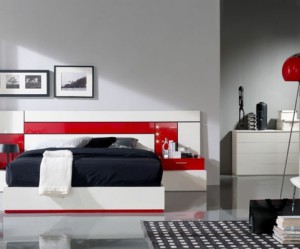 decoration de chambre rouge et gris